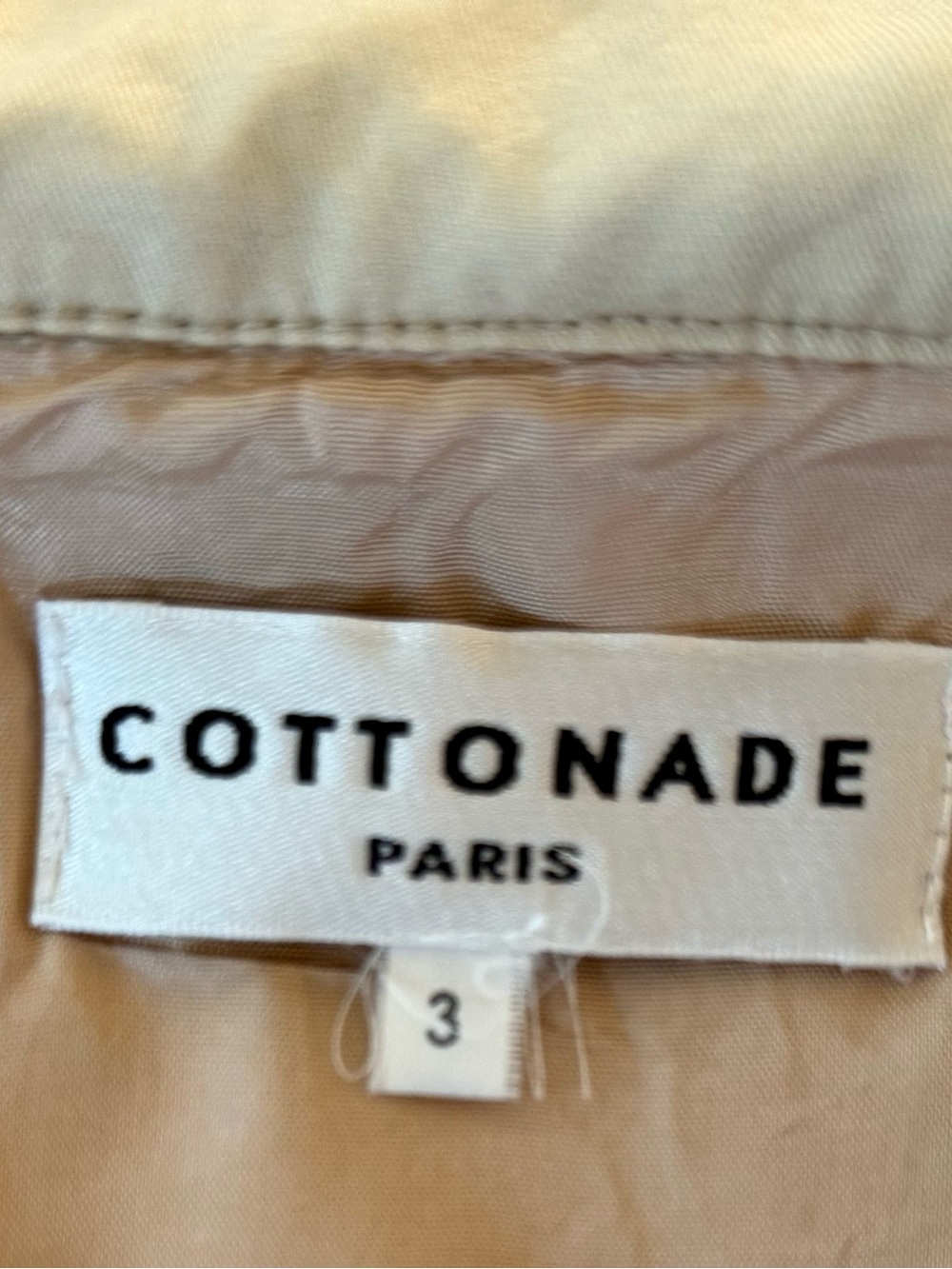COTTONADE DRESSY PANT SUIT WOMEN’S 2 PSC BEIGE COLOR SIZE FR3/10US - Picture 10 of 11